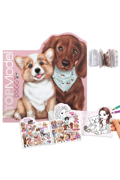 Doggy Coloring Çıkartmalı Boyama Kitabı
