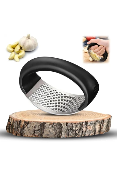 Paslanmaz Çelik Sarımsak Ezici Sarımsak Zencefil Ezeceği Sarımsak Öğütücü Rende Siyah Saplı - 4