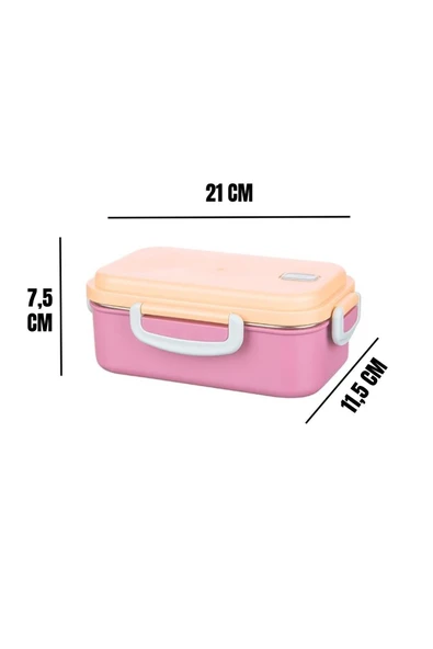 1 Adet Benmarili Paslanmaz Çelik Yemek Kabı 2 Bölmeli Beslenme Kabı Saklama Kabı Lunch Box - Resim 8