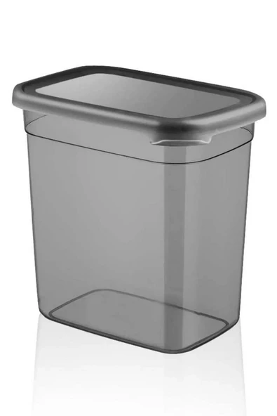 6 Adet Jumbo Boy Dikdörtgen Saklama Kabı 2000 Ml Antrasit - Resim 3