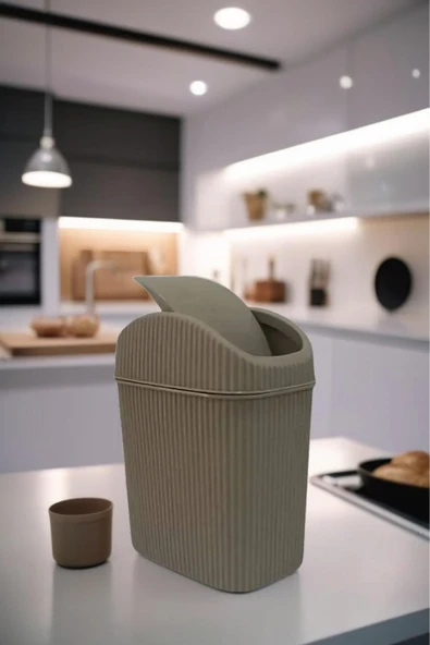6 Lt Çöp Kovası, Mutfak, Banyo, Tuvalet, Ofis Çöp Kutusu Kahverengi - 2