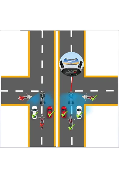 Motosiklet 180 Derece Tam Görüş Aynası, Motosiklet Dikiz Aynası 180 Derece Geniş Açı - 2