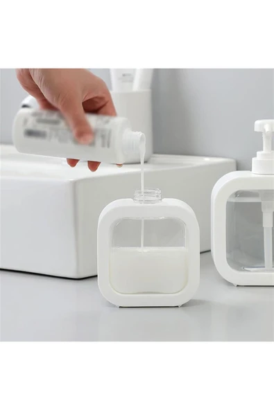 1 Adet Mimoza Şeffaf Sıvı Sabunluk - Beyaz - 16 cm - 2