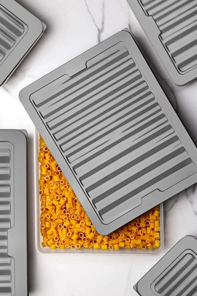 7'li Set Freshbox Mikroldaga Ve Difrize Uygun Saklama Kabı Gri - 2