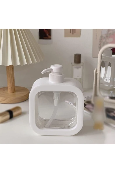 1 Adet Mimoza Şeffaf Sıvı Sabunluk - Beyaz - 16 cm - 5