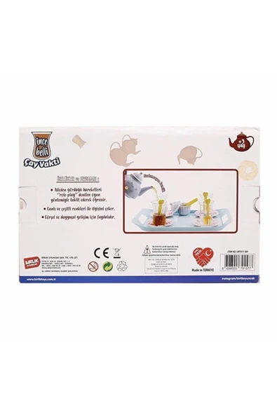 Kız Oyun Seti - Evcilik Oyun Seti - Ince Belli Çay Vakti Oyuncak Seti - Oyuncak Çaydanlık Seti - 6