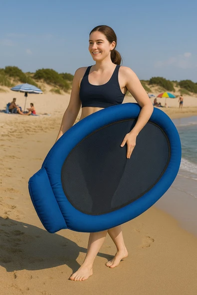 AquaRelax Fileli Havuz Yatağı -Yaz Keyfi Fileli Deniz/Havuz Yatağı 178x94 cm Mavi - 3