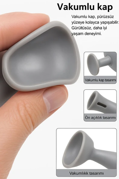 Çarpışma Önleyici Silikon Duvar Koruyucu Kapı Stoperi GRİ - 5