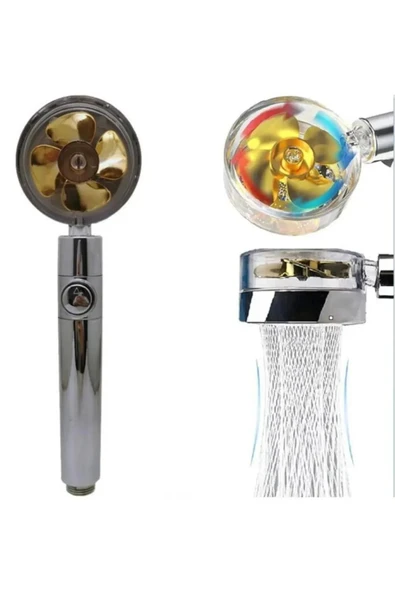 Su Tasarruflu 360 Derece Dönebilen Turbo Pervaneli Tazyikli Duş Başlığı - 5