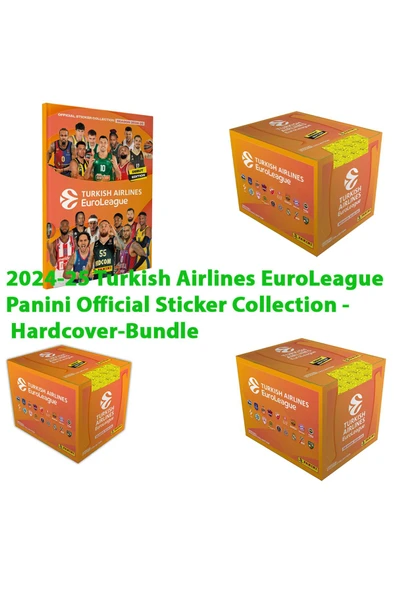 2024-25 Turkish Airlines EuroLeague Panini Official Sticker Collection Hardcover-Bundle Ltd Edition