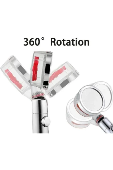 Su Tasarruflu 360 Derece Dönebilen Turbo Pervaneli Tazyikli Duş Başlığı - 3