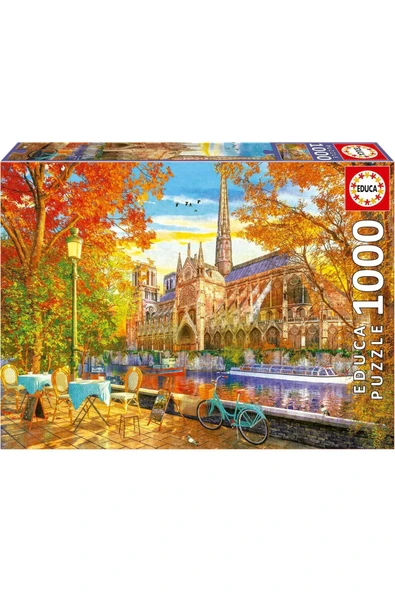 Educa 1000 Parçalık Sonbaharda Notre Dame Manzarası Puzzle - 19936
