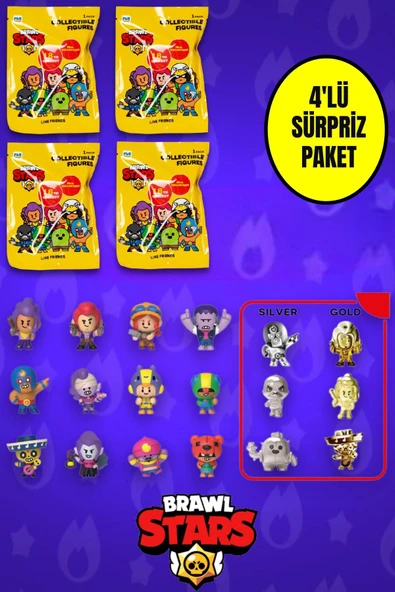 4 Adet Brawl Stars Sürpriz Figür Seri 2 ürün görseli 1