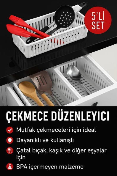 5'li Çekmece İçi Kaşıklık Sepet Organizer - 2
