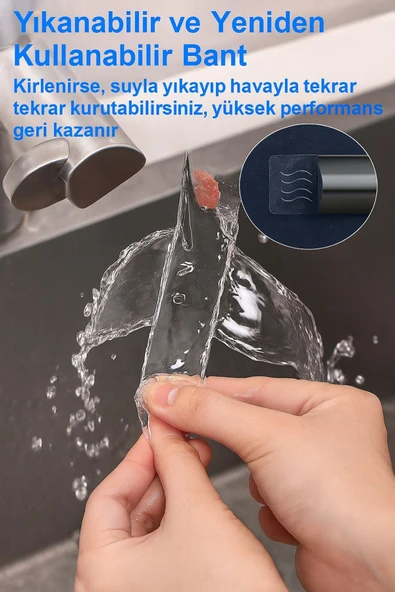 2 Metre Çift Taraflı NanoFix Şeffaf Güçlü Bant - 6