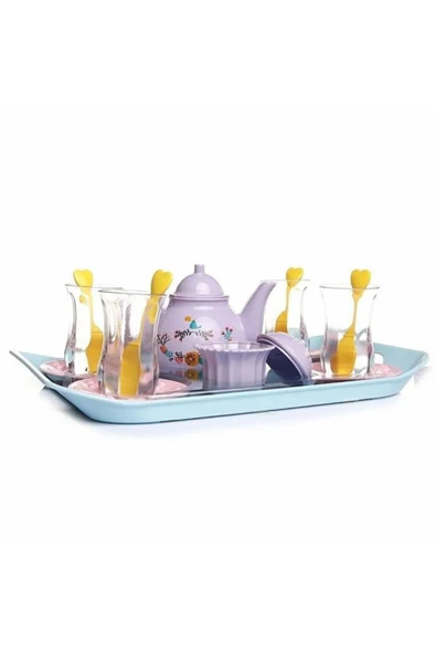 Kız Oyun Seti - Evcilik Oyun Seti - Ince Belli Çay Vakti Oyuncak Seti - Oyuncak Çaydanlık Seti - 2