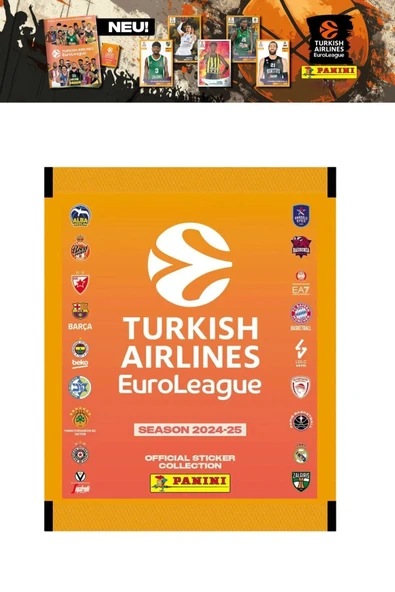 Panini 2024-25 Turkish Airlines Euroleague Sticker 20 Paket  (100 Adet Sticker) - 8