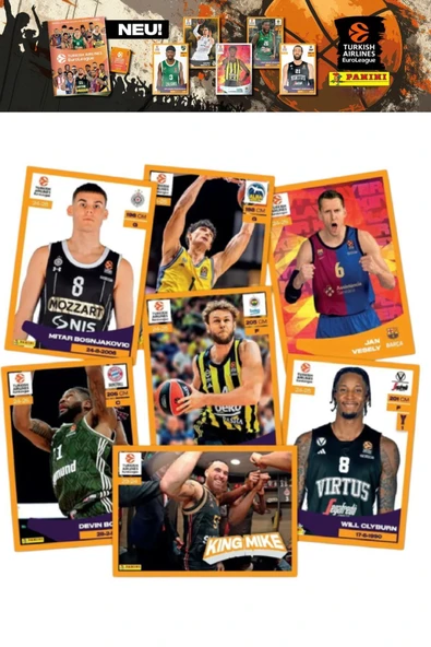 Panini 2024-25 Turkish Airlines Euroleague Sticker 15 Paket  (75 Adet Sticker) - 7