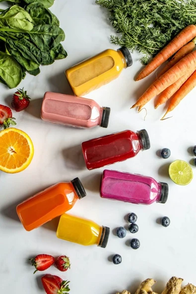 5 Adet Smoothie Detoks Şişesi Şeffaf Plastik Sızdırmaz Kapak Köşeli Meyve Suyu Şişesi 250 ML - 2