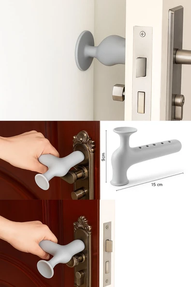 Çarpışma Önleyici Silikon Duvar Koruyucu Kapı Stoperi GRİ