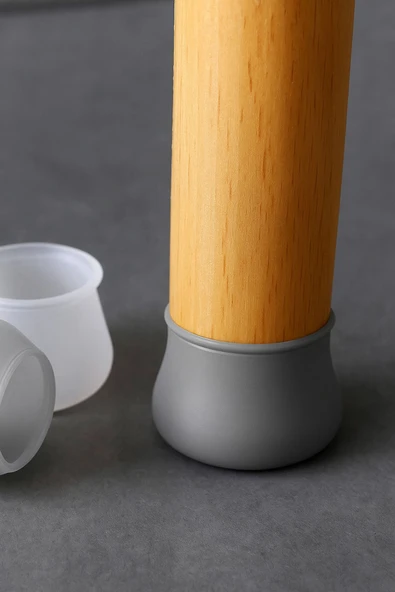 Masa ve Sandalye Ayak Koruyucu Silikon 1 Pkt (12 Adet) Gri - 2