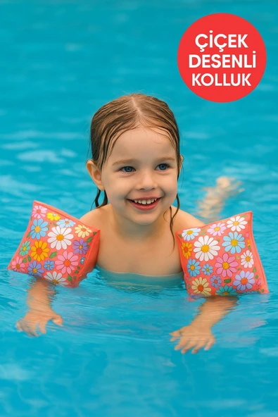 Renkli Deniz, Havuz Kolluk – Çocuklar İçin Çiçek Desenli (23x15 cm)
