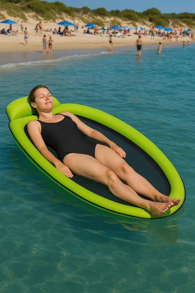 AquaRelax Fileli Havuz Yatağı -Yaz Keyfi Fileli Deniz/Havuz Yatağı 178x94 cm Yeşil - 2