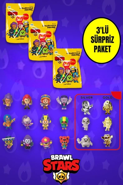 3 Adet Brawl Stars Sürpriz Figür Seri 2