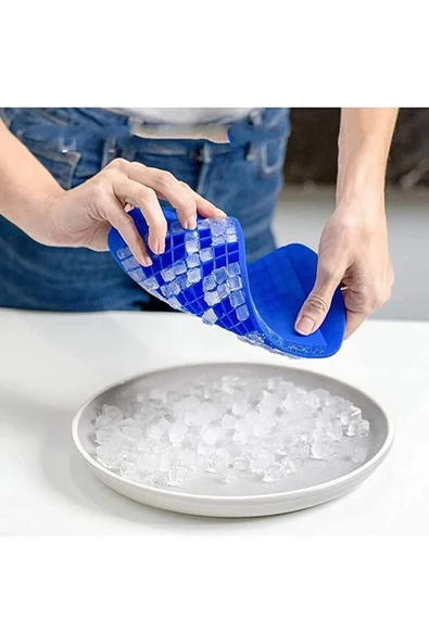 160'lı Mini Küp Şekilli Silikon Buzluk - Mini Küplü Sunum Buz Kalıbı - 3