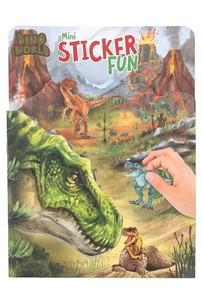 Dino World Mini Çıkartma Eğlence Kitabı 12 Sayfa Arka Plan Tasarlayın, 6 Sayfa Çıkartma Dahil - 2
