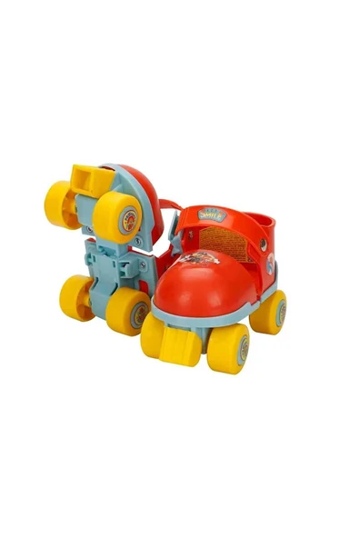 Paw Patrol Çantalı Dizlik ve Dirseklikli 4 Teker Paten Seti-Kırmızı- (22-29 Numara Ayarlanabilir) - 2