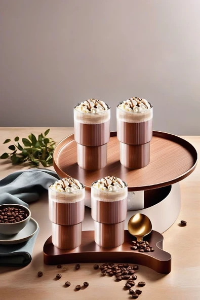 4'lü Origami Cam Model Borosilikat Soğuk Kahve Kokteyl Meşrubat Bardak 300 Ml-4'lü Cam Pipet Hediye - 2