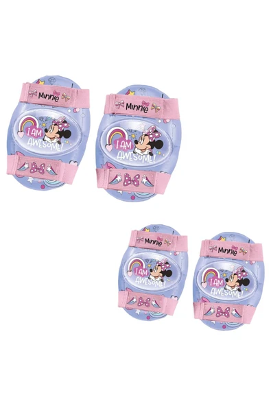 Minnie Çantalı Dizlik ve Dirseklikli 4 Teker Paten Seti -Pembe- (22 - 29 Numara için Ayarlanabilir) - 3