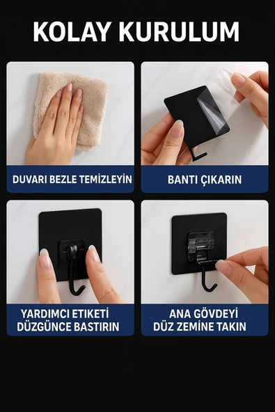 Deliksiz Montaj Pratik Askı Kancası – 10 Adet - 2