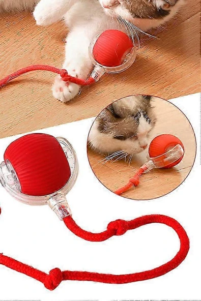 Şarjlı Otomatik Hareketli Kedi Köpek İçin 360 Derece Dönen İnteraktif Akıllı Oyun Topu - 7