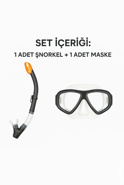 AquaPro Şnorkel + Maske Seti - Havuz-Deniz Maske ve Şnorkel Set + 14 Yaş - 5