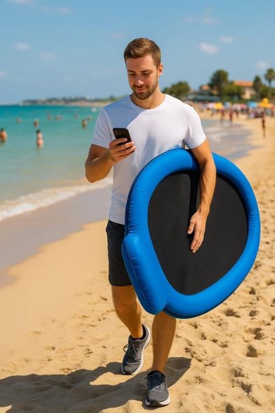 AquaRelax Fileli Havuz Yatağı -Yaz Keyfi Fileli Deniz/Havuz Yatağı 178x94 cm Mavi - 2