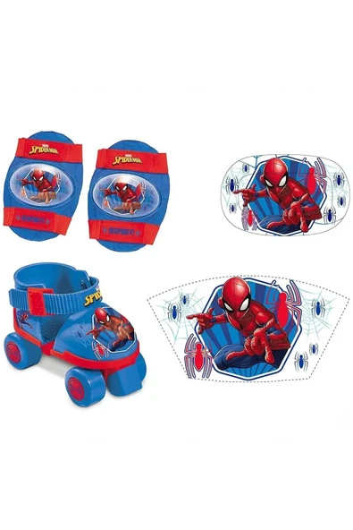 Spiderman Çantalı Dizlik ve Dirseklikli 4 Teker Paten Seti - (22 - 29 Numara için Ayarlanabilir) - 6
