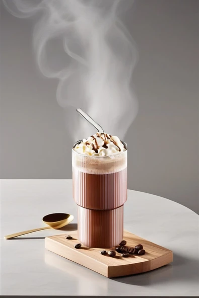 1 Adet Origami Cam Borosilikat Soğuk Kahve Kokteyl Meşrubat Bardak 300 Ml-1 Adet Cam Pipet Hediye - 2