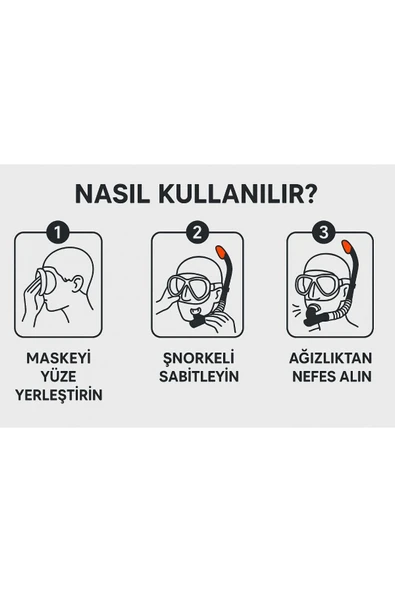 AquaPro Şnorkel + Maske Seti - Havuz-Deniz Maske ve Şnorkel Set + 14 Yaş - 4