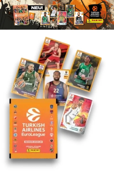 Panini 2024-25 Turkish Airlines Euroleague Sticker 10 Paket  (50 Adet Sticker) - 6