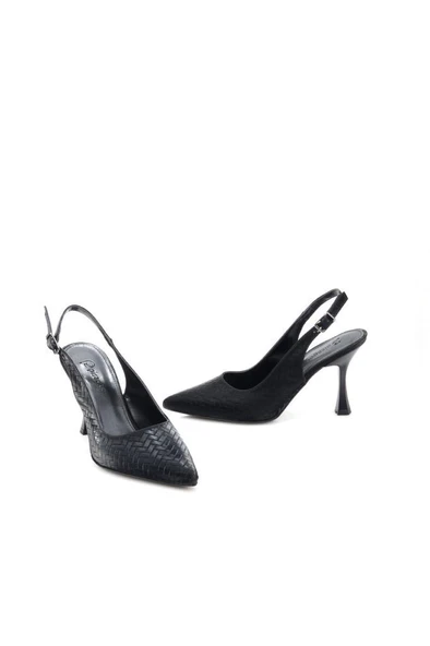 Pisagor Ps-32650 8,5 Cm Topuklu Kadın Arkası Açık Stiletto Ayakkabı - 8