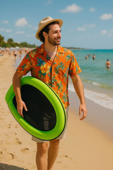 AquaRelax Fileli Havuz Yatağı -Yaz Keyfi Fileli Deniz/Havuz Yatağı 178x94 cm Yeşil - 4