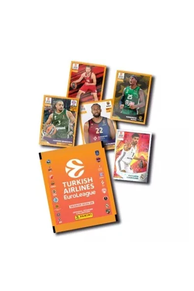 Promo Pack 2024-25 Turkish Airlines EuroLeague Panini Official Sticker 1 Kutu (36 Paket-180 adet) - 2