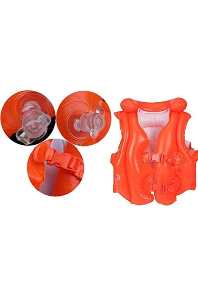 Kırmızı Yakalı Şişme Yelek 50x47 Cm - 3