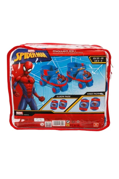 3+ Yaş Spiderman 4 Teker Paten Seti Beyaz Tek Sıra 4 - 6