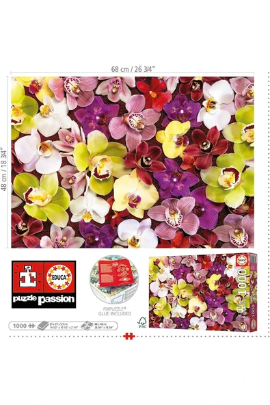 Educa 1000 Parça Orkide Çiçek Kolajı - Orchid Collage - 19558 - 3