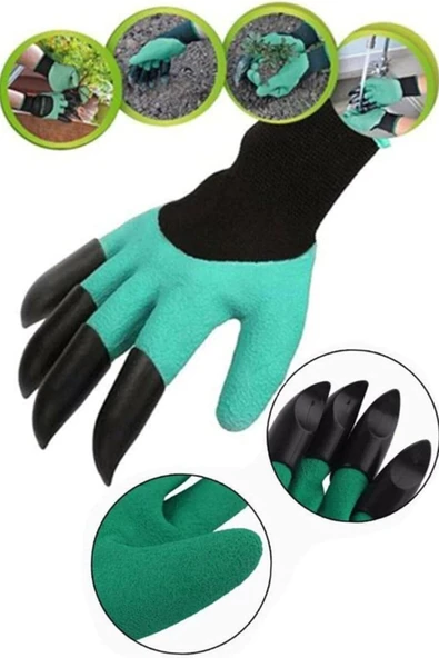 Bahçe Pençesi - Pratik Tırmıklı Bahçivan Eldiveni - 5