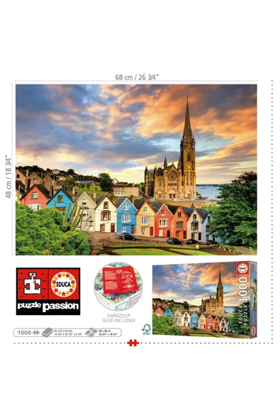 Educa 1000 Parça İrlanda Cobh Katedrali Puzzle - 19927 - Cobh Cathedral Ireland - 3