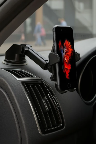 360° Dönebilen Vantuzlu Araç Telefon Tutucu - 5